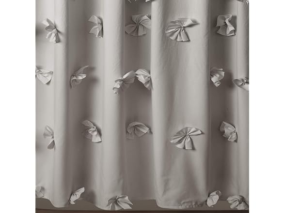 Lush Decor Riley Shower Curtain, 72" W x 72" L, Light Gray