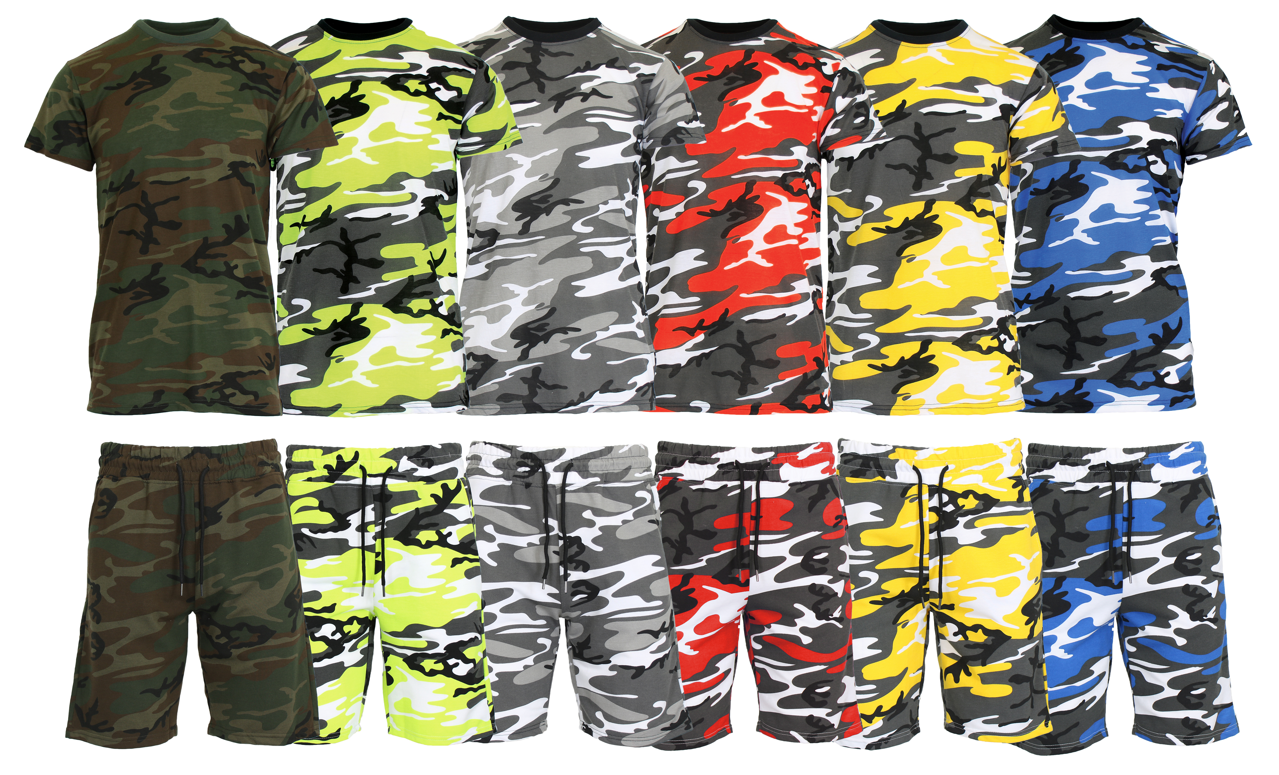 2-4Pc Womens S/S Camo Tee & Shorts Set - Gallery 20