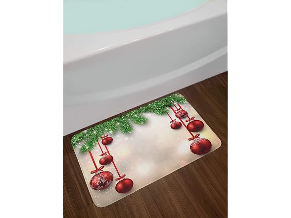 Ambesonne Christmas Bath Mat, Xmas Tradi