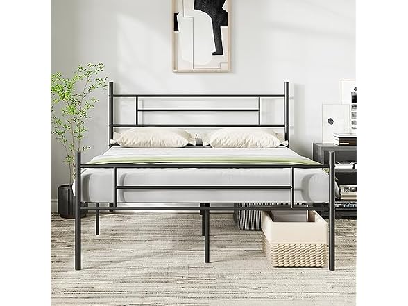 Novilla Metal Full Size Bed Frame with Headboard and Footboard