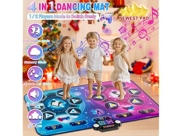 Maysida Dance Mat Toy Gift for Kids Ages 3-12