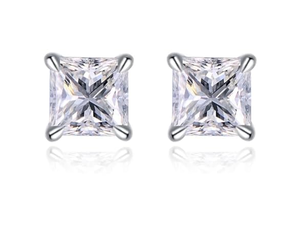 Sterling Silver Moissanite Stud Earrings