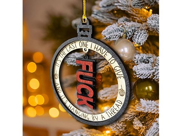 Donawings Funny F*ck Wooden Ornament