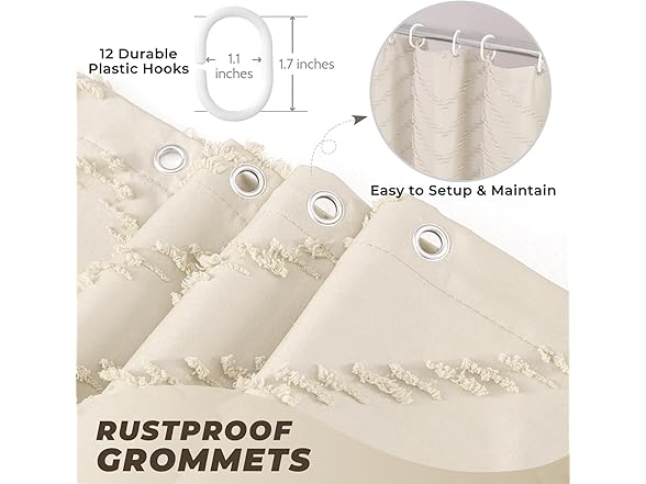 TURKIO Shower Curtain 72x72 Beige