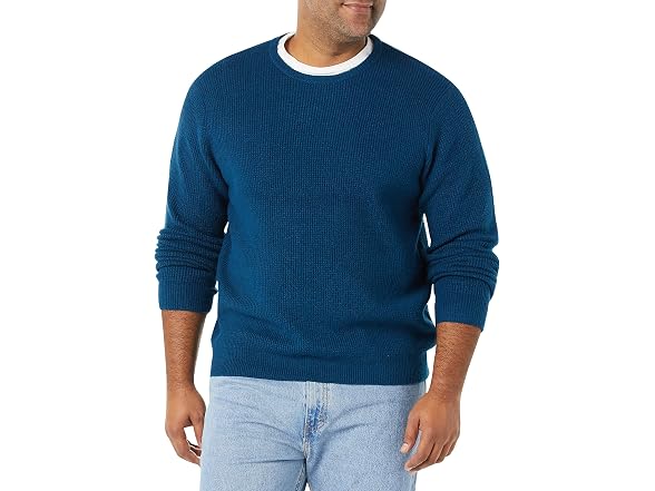 Amazon Essentials Waffle-Knit Sweater, Blue (XS)