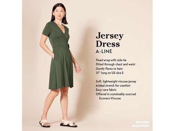 Amazon Essentials Women Short Sleeve V Neck Dress