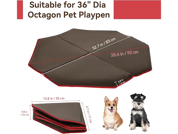 PETSFIT Dog Playpen Mat Waterproof Washable D