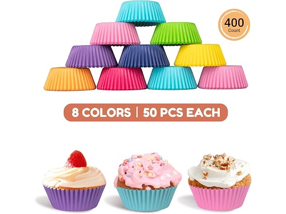 Parmedu Paper Cupcake Liners, Standard Size