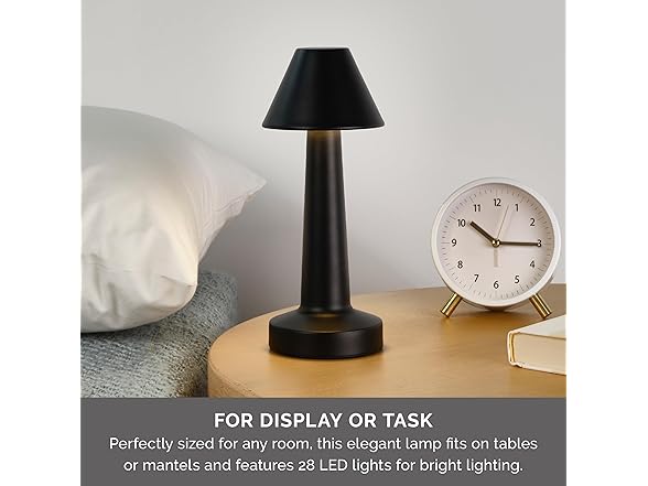 Elements Rechargeable LED Table Lamp Nine Inch Black