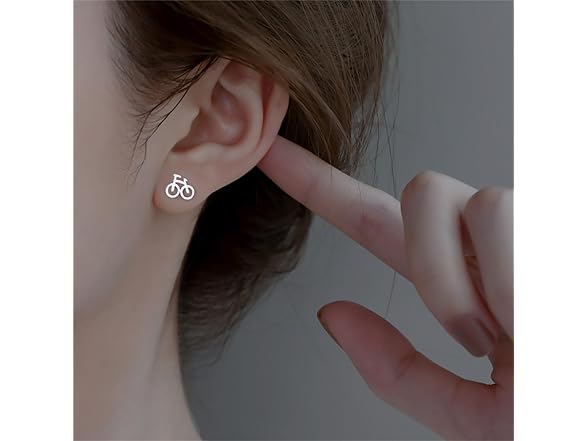 swglcowo Bicycle Small Stud Earrings