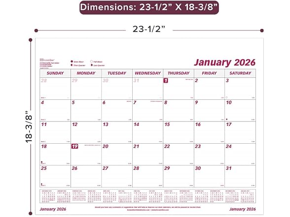 Brownline® 2026 Monthly Desk Pad Refill