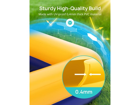 Evajoy Inflatable Kiddie Pool 90x55x3