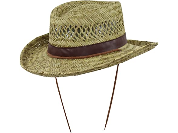 SUN & FUN Men (OS) Straw Flat Gambler Sun Hat Top