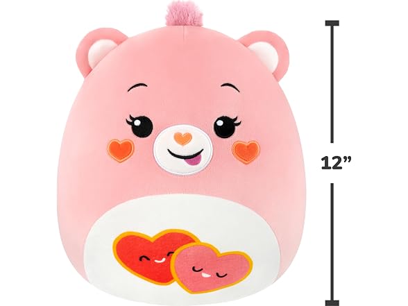 Squishmallows Care Bears 12in Love-a-Lot Bear