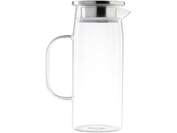 TableCraft 12901 Glass Pitcher with Stainless Steel Dispensing Lid