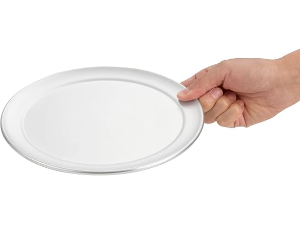 Restaurantware Aluminum Wide Rim Pizza Pan, 12 Pack