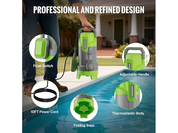 WORKPRO 1HP 4500 GPH Submersible Sump Pump