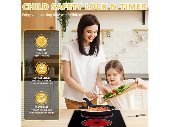 2 burner Electric Cooktop (Touch control)