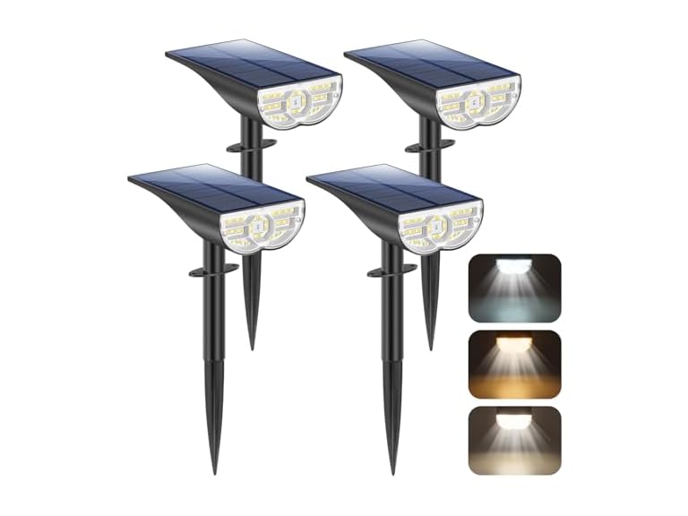 TOBUSA Solar Spot Lights Outdoor 5 Modes 4PC