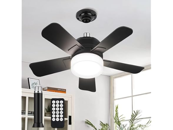 MATULSA E26 Socket Fan Light, 16.5-Inch