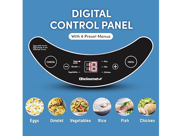 Elite Gourmet Digital Egg Cooker & Steamer