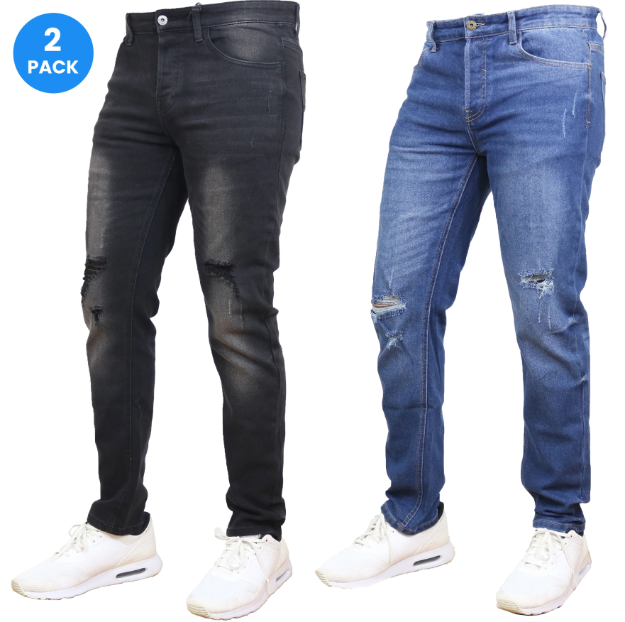 Men's Stretch Ripped Denim Jeans (30-42) - Gallery 27