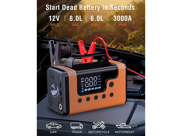 Alpha Digital A28 Jump Starter w/ Air & Vac