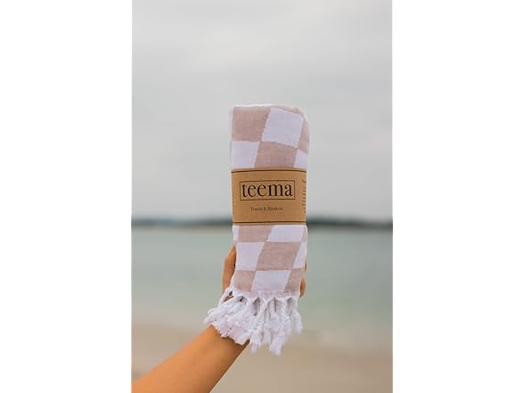 Teema Large Turkish Beach Towel- Tan