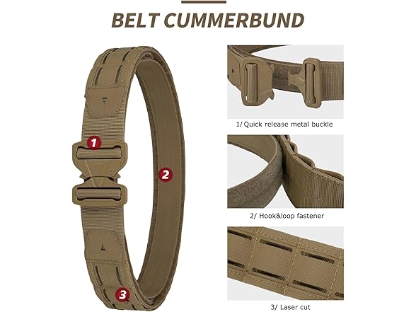 PIKEON Nylon Quick Release Tactical Duty Belt 3 Pk