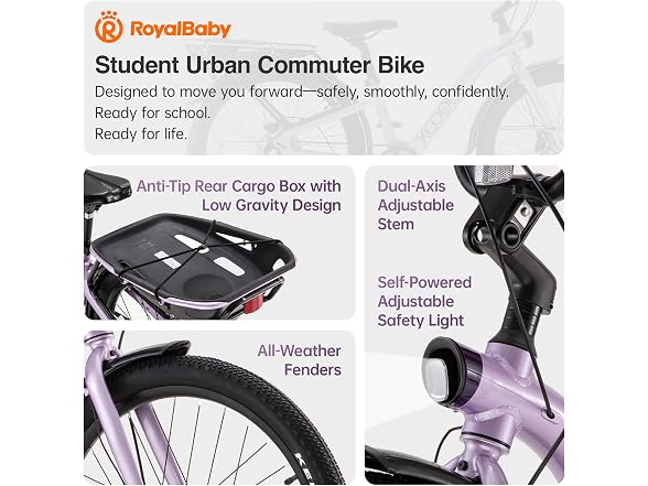 RoyalBaby 24 Inch Kids School Bike for Boys Girls