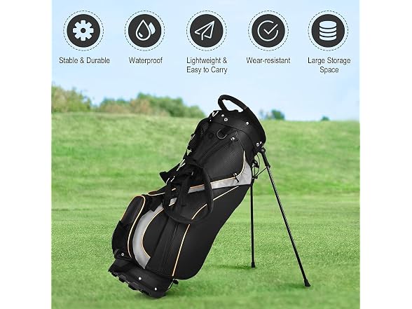 Mayjooy Golf Stand Bag, Portable Golf Bag w/8 Way