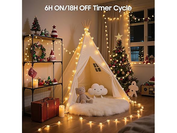 Snowflake Christmas Lights, 33FT 100 LED Recharge