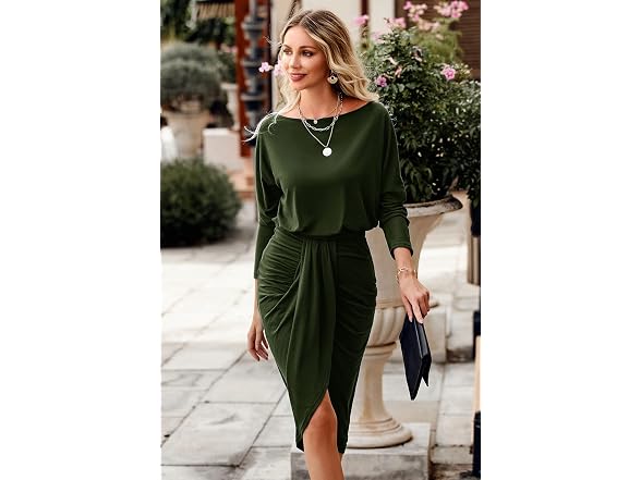 Prettygarden Women (XL) Off Shoulder Ruched Dress