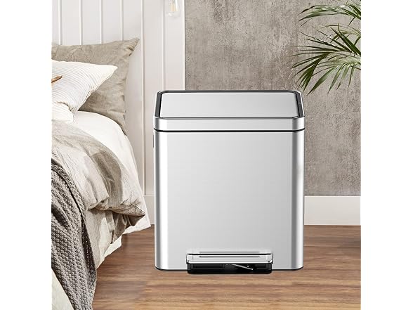 MOVECOM 2 x 4.8 Gal (2 x 18L) Dual Compartment Trash Can