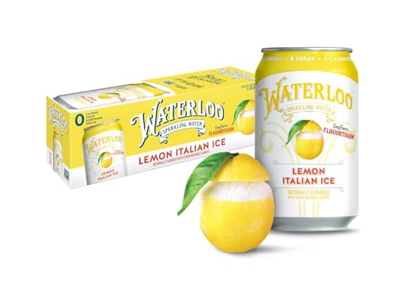 12PK Waterloo Sparkling Water, Lemon Italian ice