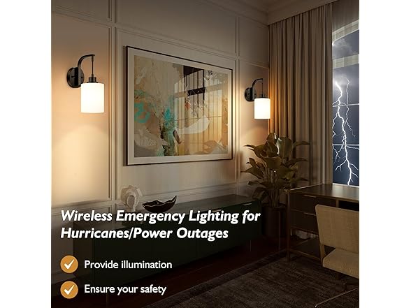 Wireless Rechargeable Wall Sconce Set of Two