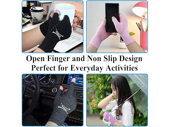 2 Pairs Arthritis Gloves for Pain Relief Med
