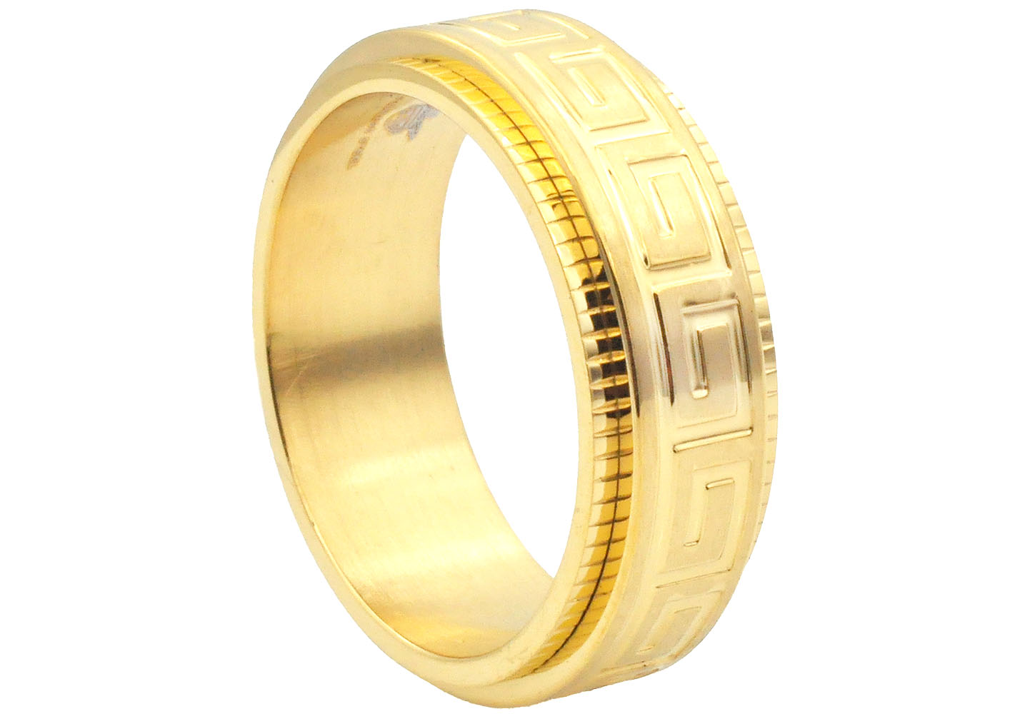 Greek Key Spinner Ring - Gallery 6