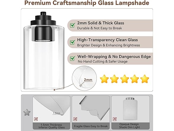 VerRon 6-Light Bathroom Light Fixtures, 38" Modern