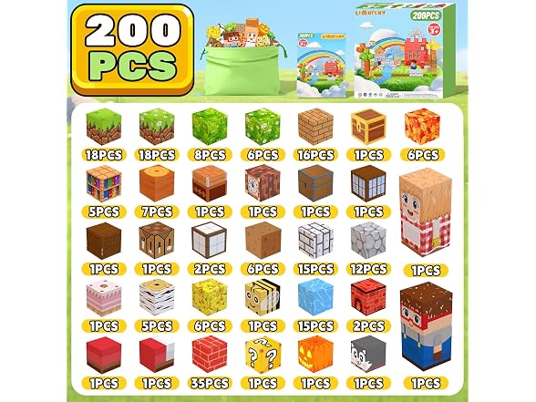 LionFuny 200PCS Magnetic Blocks