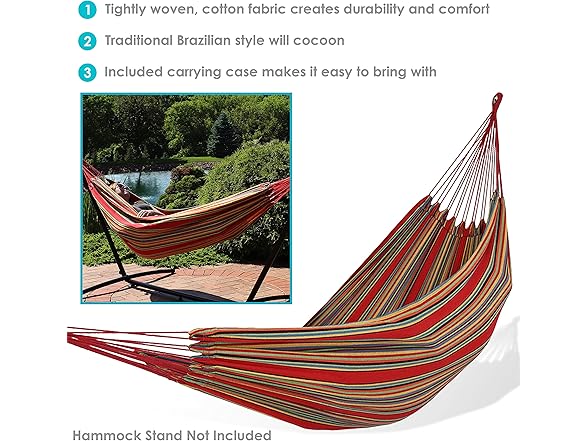 Sunnydaze Double Brazilian Cotton Hammock