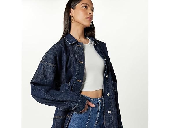 The Drop Women Pilar Long Shirt Jacket