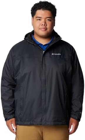 Columbia Men's Watertight II Waterproof Rain Jacket, Black, 2X