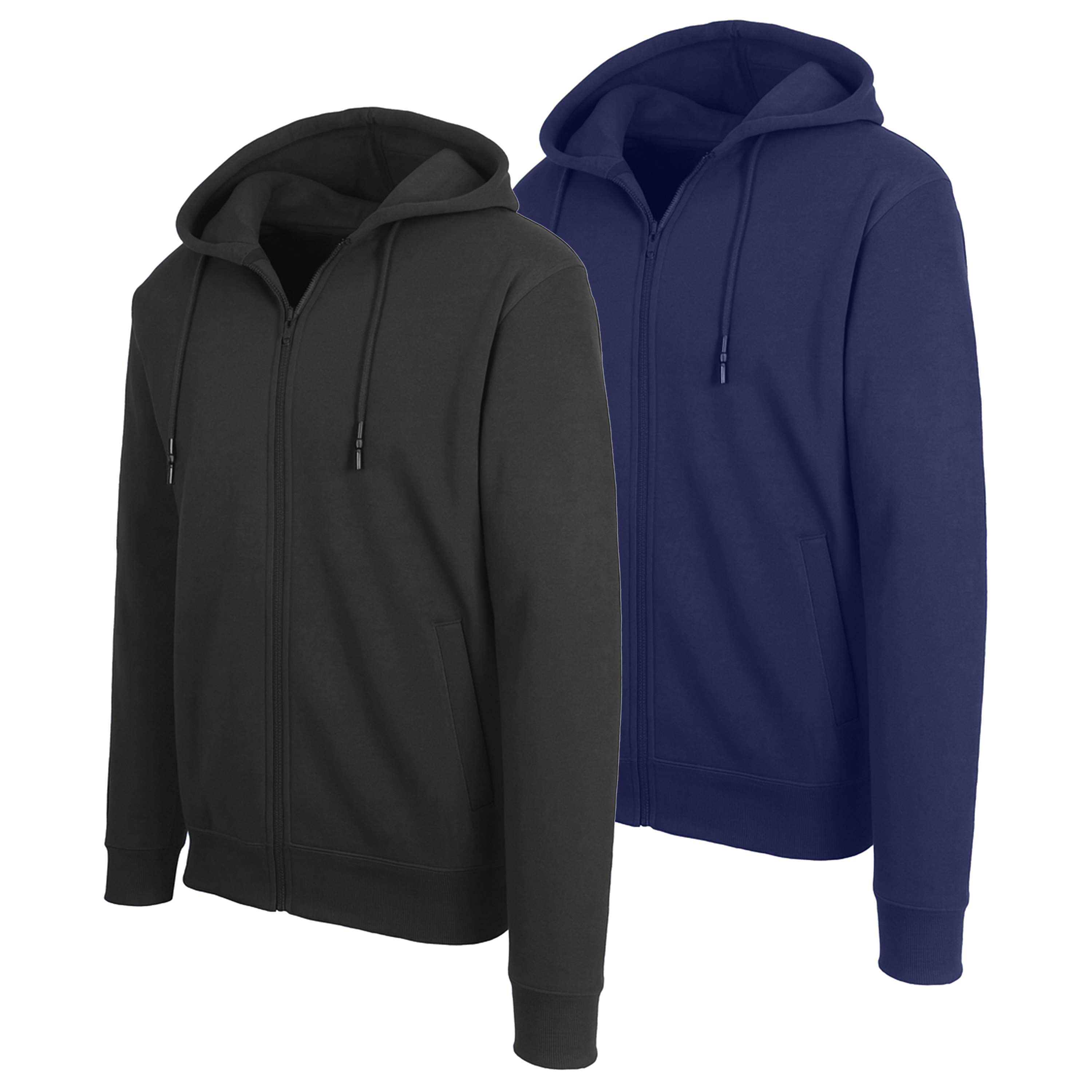 Mens Classic Fleece-Lined Zip Hoodie (M-3XL) - Gallery 42