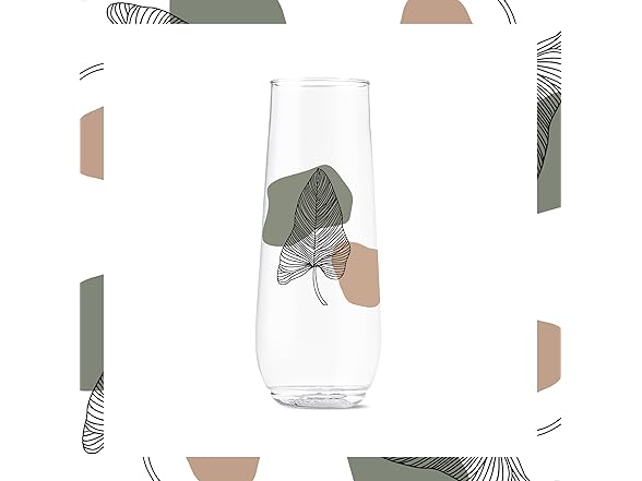 TOSSWARE 9oz Botanical Plastic Flute 6Pk