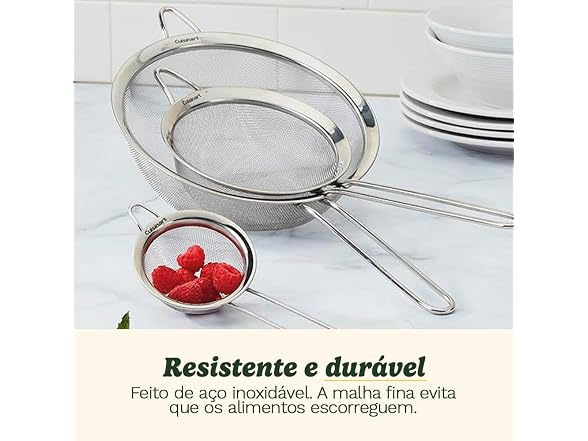 Cuisinart Set of 3 Fine Mesh Stainless Steel Strainers
