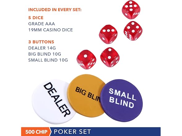 Rally & Roar Professional Poker Set, 500 Chips