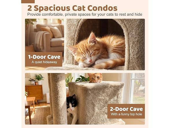 DORTALA 57" Tall Cat Tree, Multi-Level Cat Tower