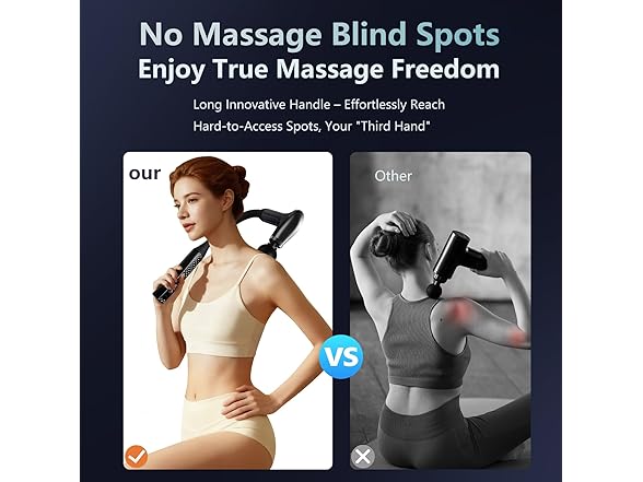 3-Head Massage Gun w/ Extension Handle