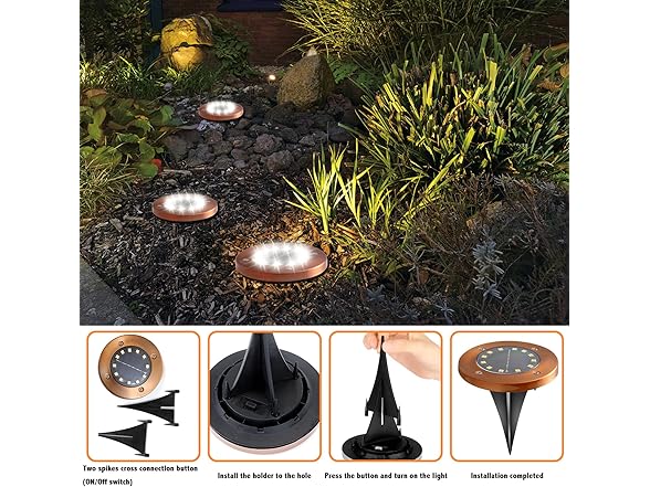 JKIMK Solar Ground Lights Outdoor Water